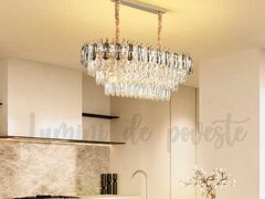 Candelabru Krystal Shine Gold Dining 80x40, 12 surse de iluminare